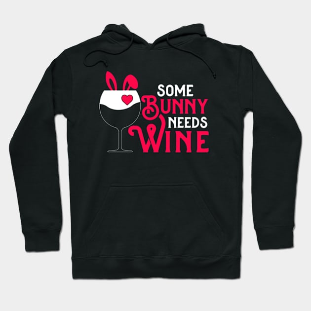 Some Bunny Needs Wine | Some Bunny Loves Wine Hoodie by Atelier Djeka